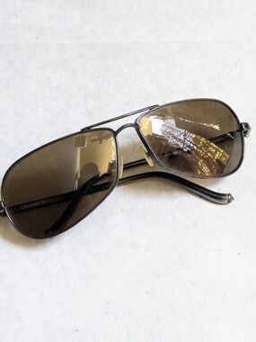 Chrome Hearts Aviator Sunglasses with Brown Lenses 'Red' Black Frames